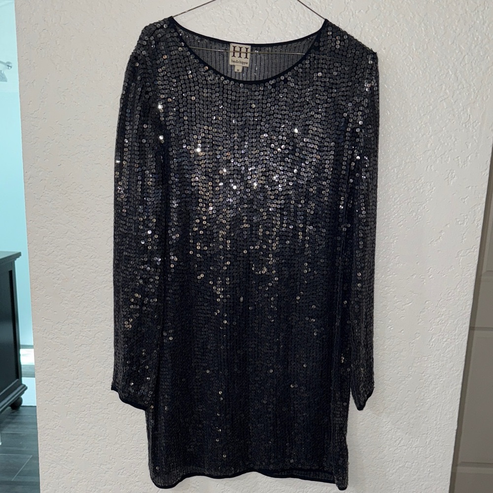 Haute Hippie Navy Blue Sequin Dress